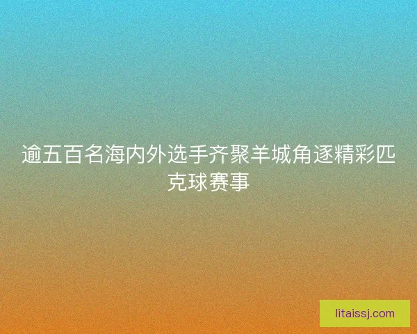 逾五百名海内外选手齐聚羊城角逐精彩匹克球赛事